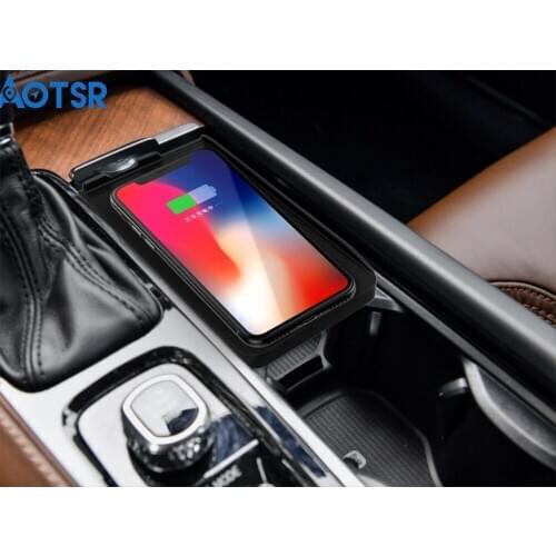 QI Car Wireless Charger For Volvo XC90/XC60/ S90L/V90 2017-2018 Intelligent Infrared Fast Charging for iPhone Samsung Huawei