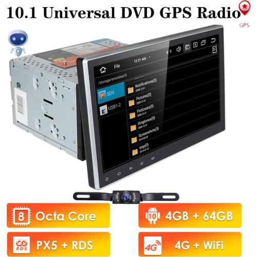 IPS 4G 64G PX5 10.1" Car Multimedia Player 2 din Android Car Stereo Radio Bluetooth WIFI Audio Mirrorlink MP5 Player Autoradio