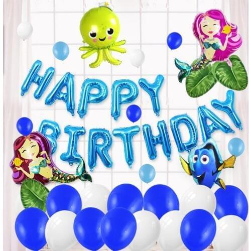 Little Mermaid Party Supplies Mermaid Balloon Banner Decoration Mermaid Birthday Party Favors Kids Birthday Parties Decorations