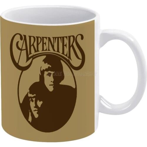 Carpenters White Mug Vintage Mug New Unisex Size Mug Carpenters Music 6s 7s 8s Retro Brown Creme Duo Singer Band Vocal