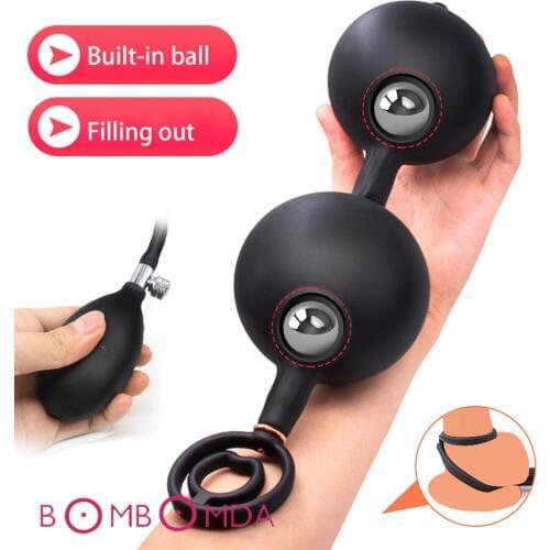 Huge Anal Dildo Sex Toys for Men Adjustable Inflation Anal Plugs Male Prostate Massage Butt Plug Prostate Milking Anal Sex Toys