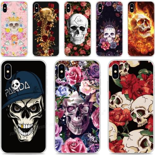 Skull Flower Floral Phone Case For Samsung-Galaxy S20 Ultra S11E S11 Note 10 Plus M31 A51 A71 A41 A11 A01 A70e A70s A70 Cover