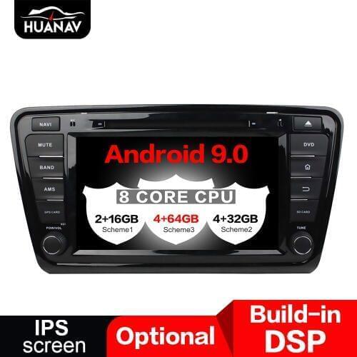 DSP Android 9.0 Car GPS Navigation DVD Player For Skoda Octavia 2014+ Auto radio Stereo multimedia player headunit tape recorder