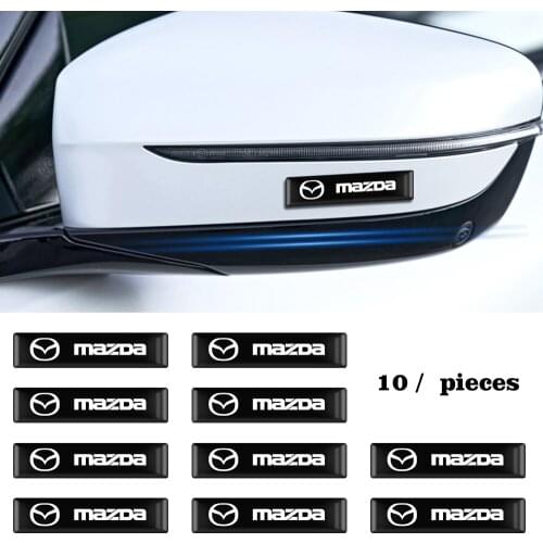 10Pcs 3D Car Styling Decoration Epoxy Resin Long Emblem Badge Sticker Decals Wheel Steering Wheel Decals for Mazda 2 3 6 MX-5 CX