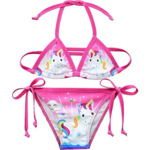Girls Unicorn Bikini Swimwear Set 2020 Summer Beachwear Kids Girls Cute Bathing Suits Two-pieces Swimsuit Girls Swimwear