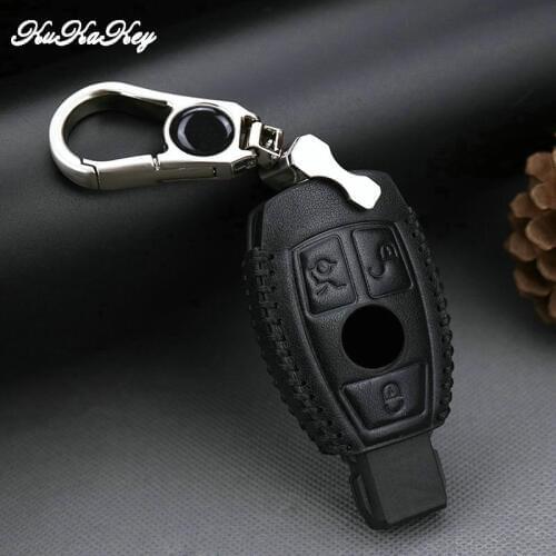 Leather Car Key Cover Case For Mercedes Benz A B G R Class W203 W210 W211 W124 W202 W204 W205 W212 W176 C180 E260L GLK 300 CLA