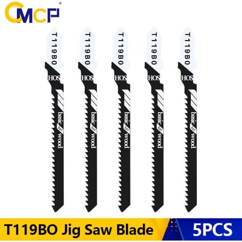 CMCP 5pcs T119BO Jig Saw Blade Saber Blades T Shank Reciprocating Saw Blade for Wood Cutting Tool HOS Steel Saw Blade