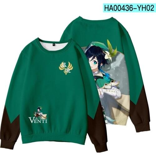 Hot Sale 3D Genshin Impact Round Collar Sweatshirts Fashion O-neck Game Tops Autumn Boys Girls Casual Hip Hop Streetwear