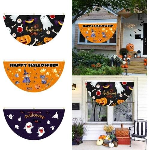 Reliable Exquisite Flexible Halloween Half Round Banner Eco-friendly Garden Banner Nice-looking for Garden
