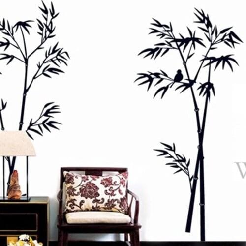 Bamboo Wall Stickers Chinese Style Vintage Home Decor Living Room Teenager Room Decoration Stickers Poster Mural Wallstickers