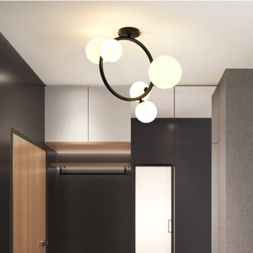 Nordic Minimalist Bedroom Ceiling Lamp Corridor Aisle Porch Balcony Cloakroom Personality Creative Glass Ball Light