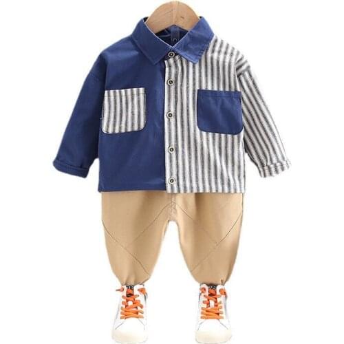 New Spring Toddler Casual Clothing Suit Autumn Baby Boys Fashion Clothes Children Cotton Shirt Pants 2Pcs/Set Kids Sportswear