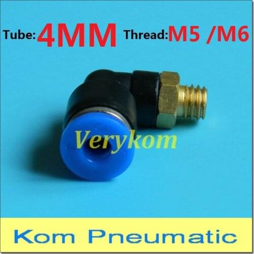 Wholesale Male Elbow Brass Fitting PL 04-M5 4MM Tube One Touch Air Fitting Joint Connect Coupler M5 M6 Thread PL4-M5 PL4-M6