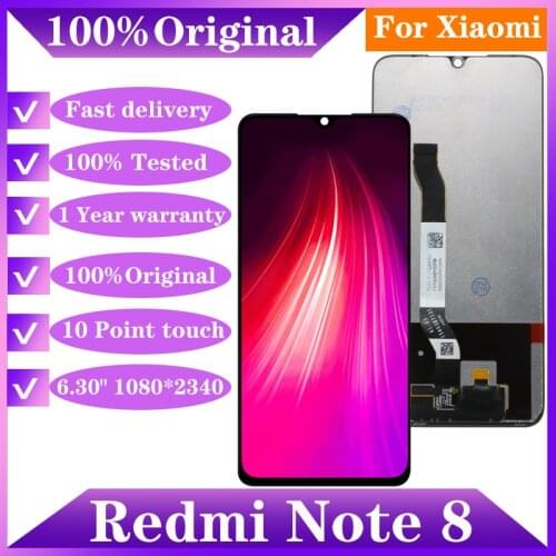 Original 6.3'' Display with frame For Xiaomi Redmi Note 8 LCD Display Screen Touch Digitizer For Redmi Note8 LCD Repair Parts