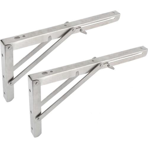 Folding Bracket Pair of 12in Triangular Foldable Bracket 330lb Bearing Collapsible Shelf Support Bracket for Garage Table Bench
