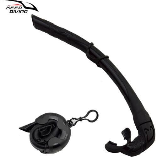 KEEP DIVING Black All Silicone Wet Breathing Tube Full Silica Gel Foldable Snorkeling Snorkel Free Diving Scuba Swim Equipment