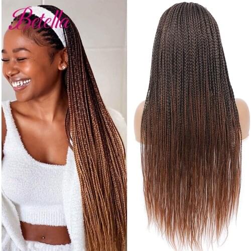 Box Braid Wig Synthetic Headband Wig Long Braided Wigs With Headband For Black Women Fully Hand Tied Twist Braids Easy to Wear