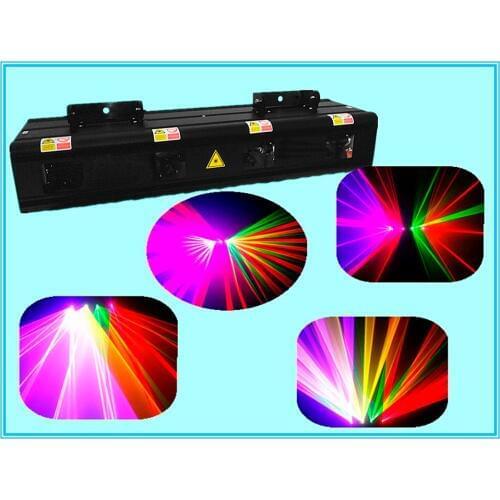 RASHA HOT Sale 4 Heads 650mW RGB Full Color Laser Light Laser Beam Light Laser Rain Stage Party Event DJ Club Light For Xmas