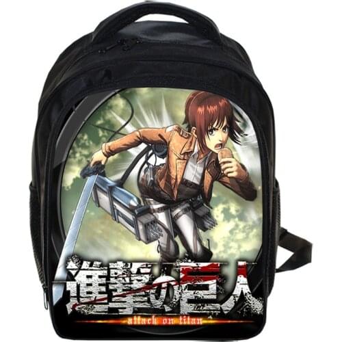 13 Inch Attack On Titan Backpack Cartoon Kindergarten Backpacks Boys Girls Children School Bags Kids Book Bag Gift
