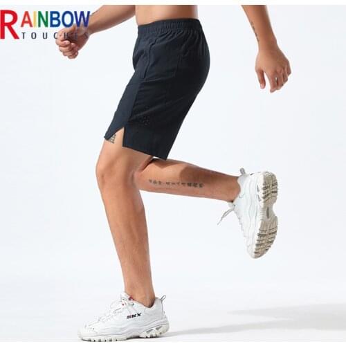 Rainbowtouches Fitness Shorts Mens Summer Running Woven Quick Drying Capris Outdoor Leisure Ice Silk Breathable Training Pants