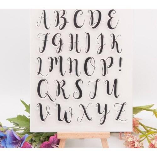 English Uppercase Clear Stamps Silicone Seal Photo Album Transparent DIY Scrapbooking Craft Supplies For Stamping 14x18cm