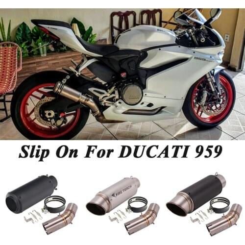 Slip On For Ducati 959 Panigale Motorcycle Racing GP Project Exhaust Escape Modified Link Pipe Carbon Fiber Muffler DB Killer