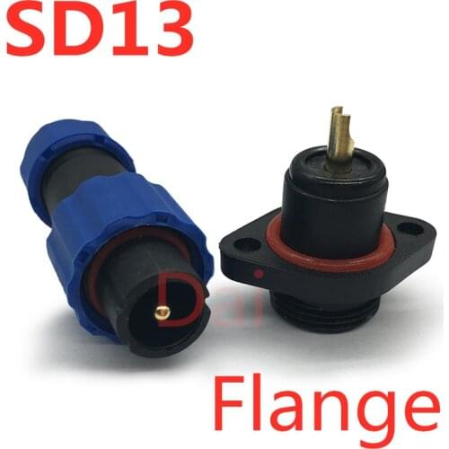 Waterproof connector aviation plug male and female two-hole socket connector SD13-1-2-3-4-5-6-7 core IP68