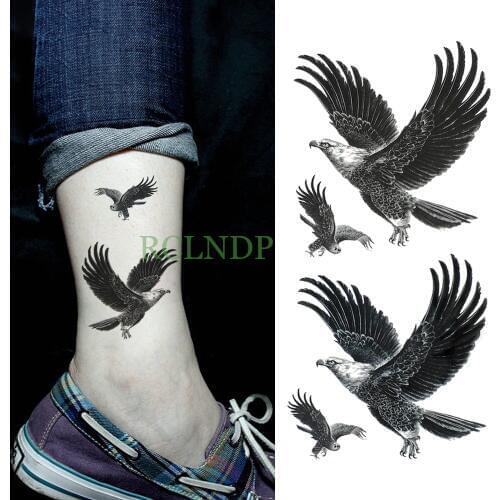 Waterproof Temporary Tattoo Sticker eagle hawk bird Fake Tatto Flash Tatoo leg Arm hand foot tatouage for Men Girl Women lady