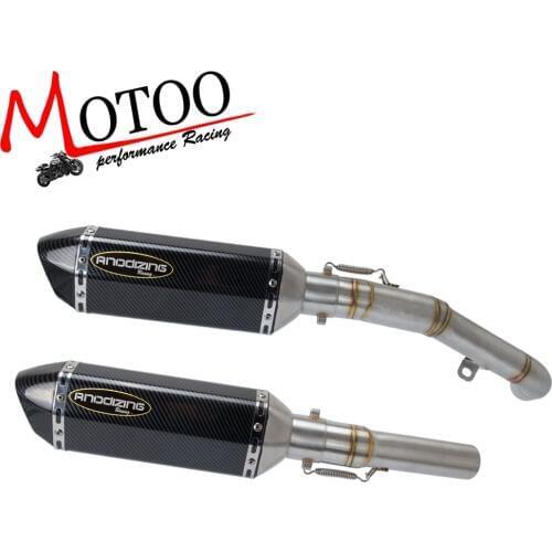 Motorcycle Exhaust System Slip On Middle Pipe For KAWASAKI Z1000 2007 2008 2009 Slip-On with Exhaust Muffler