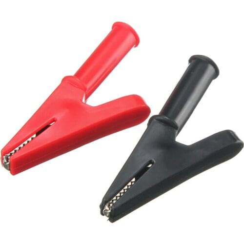 2Pcs 2000V 30A Crocodile Alligator Folders Safety Test Clips For 4mm Shrouded Banana Plug