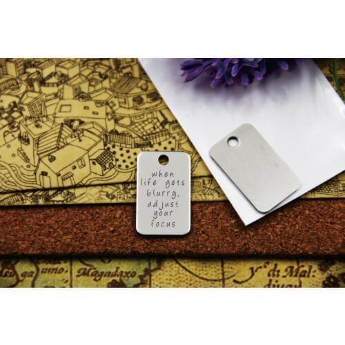 10pcs--stainless steel charms"when life gets blurry,adjust your focus"5 style for choosing DIY Charms Pendants