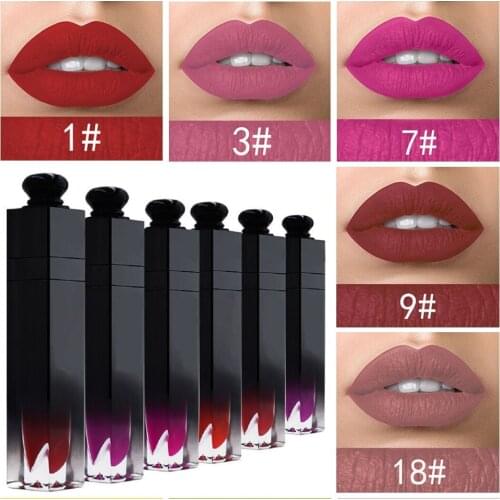 18 colors New Style Nude Red Pink Brown Matte Liquid Lipstick Pigmented Long lasting Waterproof Makeup Custom Private label logo