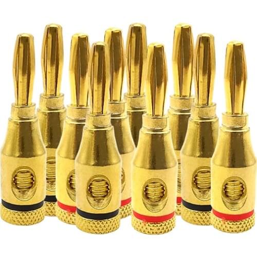 1/2/5Pair Gold-Plated 4mm Banana Plug Banana Musical Speaker Amplifier Cable Wire Adapter Screw Banana Plug Connector