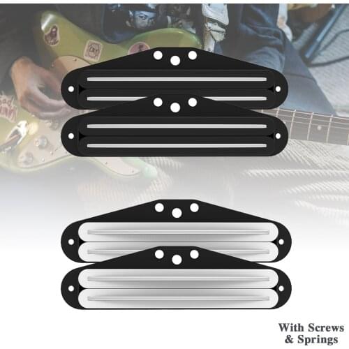 NAOMI 2pcs/1set Dual Hot Rail Humbucker Pickup Set Black/White Ceramic 4 Wires Twin Coil Electric Guitar Pickup High Output