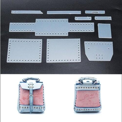 2021 DIY leather craft Mini bag Small school bag Pendant sewing pattern pvc template