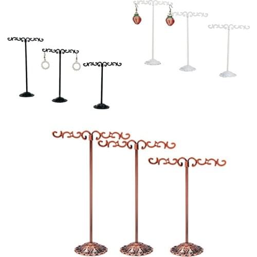 3 Pcs/set T-Shape Jewelry Display Holder Earrings Ear Stud Hanger Shelf Stand Jewelry Organizer Showcase Earring Display