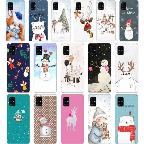 38 happy New Year merry Christmas Soft Silicone Tpu Cover phone Case for Samsung Galaxy A31 A41 A51 A71 A40 2019 Case