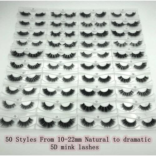 Rainsin 5-100Pairs Eyelashes 5D Mink Lashes Wholesale Natural Mink Lashes Bulk Order