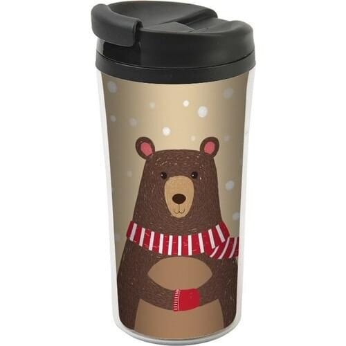 Allmug Inner-Outer Plastic Thermos-Teddy Bear Mug