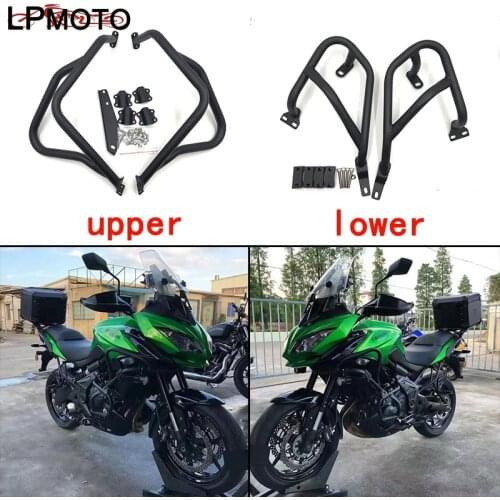 Artudatech Crash Bar Upper Lower Engine Guard Bumper for Kawasaki KLE650 Versys 650 2015-2019 Guards Crash Bars Motor Parts