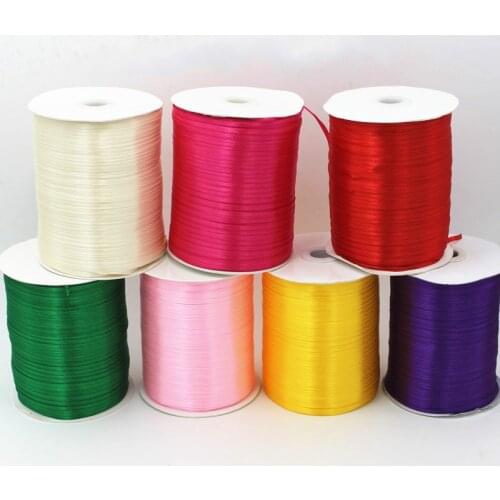 New (790 meter/roll) 1/8" (3mm) Single Face Satin Ribbon Webbing Decoration Christmas Ribbons Wedding Party Gift Wrapping tape