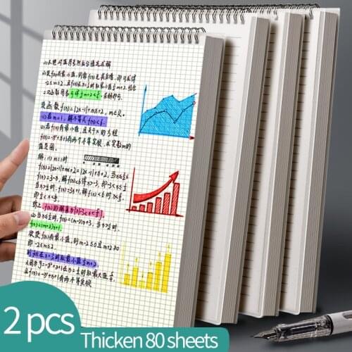 Coil book B5 pretty notebook simple student diary blank grid A4 planner sketchbook vertical flip thick notepad office stationery