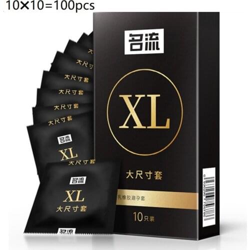 Large condom cover 100pcs condom width 55mm, plus size, ultra-thin, large oil volume, adult erotic male products