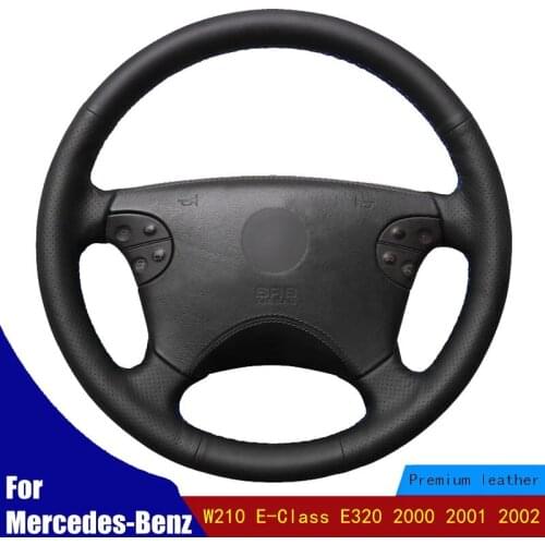 Car Steering Wheel Cover Hand-stitched PU Artificial Leather For Mercedes-Benz W210 E-Class E320 2000 2001 2002 Accessories