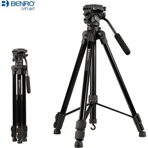 Benro T980EX Digital Aluminum Tripod Portable Video Tripods With 3-Way Pan/Tilt Head For Live Show 3 Section Free Shipping