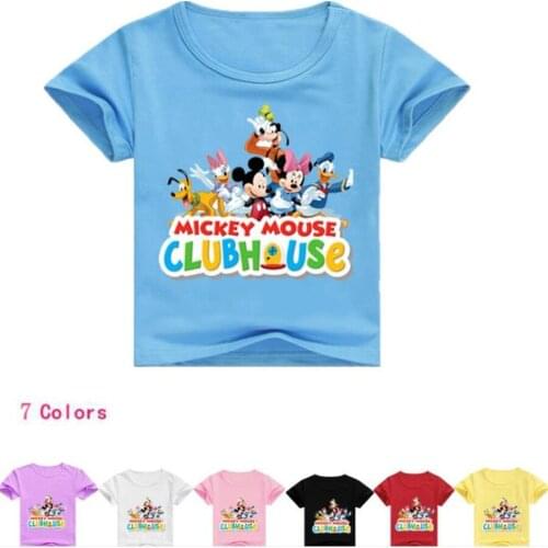 Disney childrens wear childrens amusement park printing solid color summer leisure coat multicolor short sleeve T-shirt