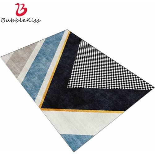 Bubble Kiss Fashion Modern Carpets For Home Living Room Geometric Blue Gray Black Lattice Carpet Home Bedroom Boy Room Carpet