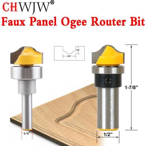 1pcs 1/4" 8mm 1/2'' Shank Faux Panel Ogee Router Bit - C3 Carbide Tipped Woodworking cutter Tenon Cutter for Woodworking Tools