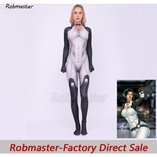 Mass Effect 3 Miranda Lawson Cosplay Costume Elastic Spandex ME1 Halloween Zentai Bodysuit Girls Women Female Game Catsuit