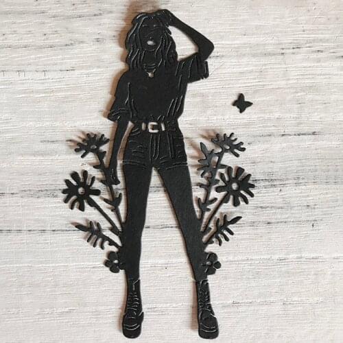 Fashion Woman People Metal Cutting Dies Stencil Flower Girl Scrapbooking Photo Album Card Paper Embossing Craft DIY